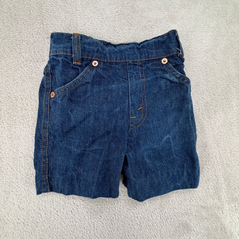 Vintage Levis Boys‎ Denim Shorts 18 Blue Orange Tab Preowned Elastic Waist